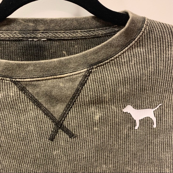 ❄️PINK oversized waffle crew neck cropped sweater - Picture 3 of 3